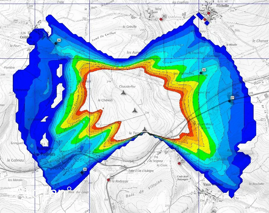 calculs d'ombres portées