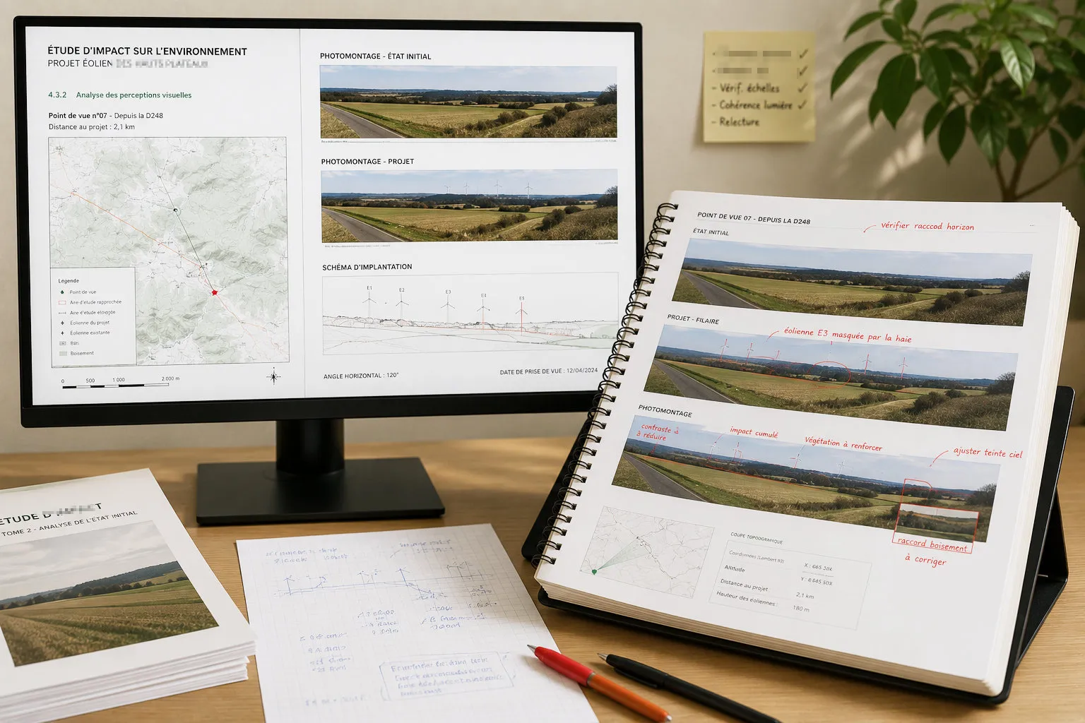 Contrôle et annotation d’un carnet de photomontages